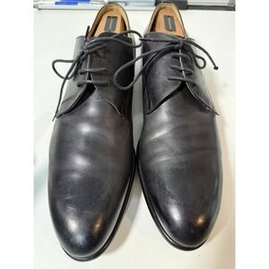 $1250 | RALPH LAUREN PURPLE LABEL DELLER 12D D PLAIN TOE DERBY BLACK CALFSKIN